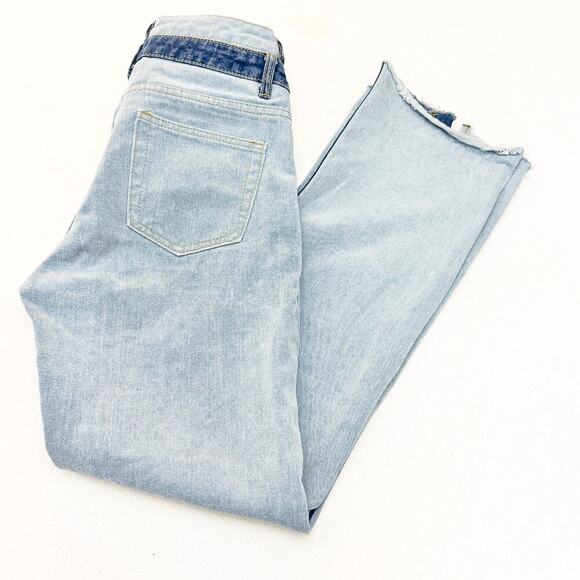 Edikted Flared Two-Toned Denim Jeans Double Waisted Size Small - Picture 10 of 10